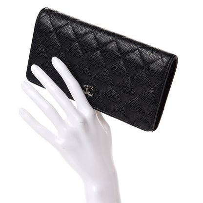 Chanel Caviar Quilted Yen Wallet Black 2 of 11
