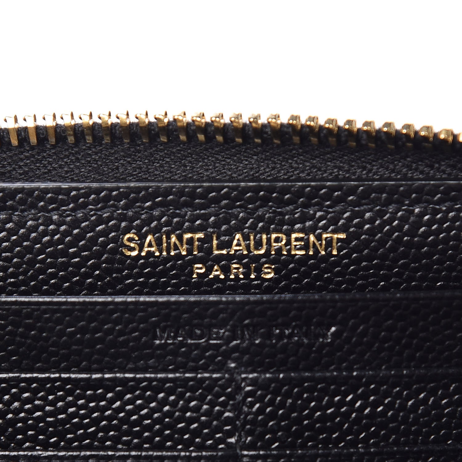 Saint Laurent Grain De Poudre Matelasse Chevron Monogram Zip Around Wallet Black 6 of 11
