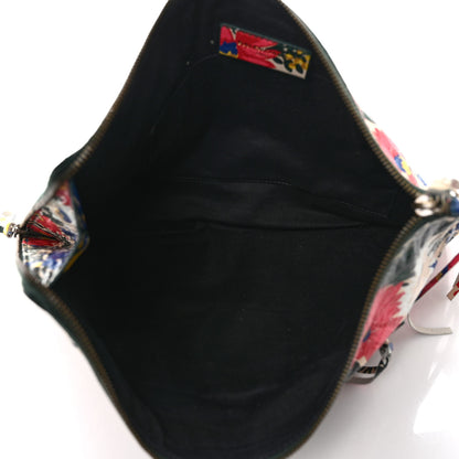Balenciaga Agneau Classic Hardware Fleurs Small Pouch Beige Red Green 5 of 9