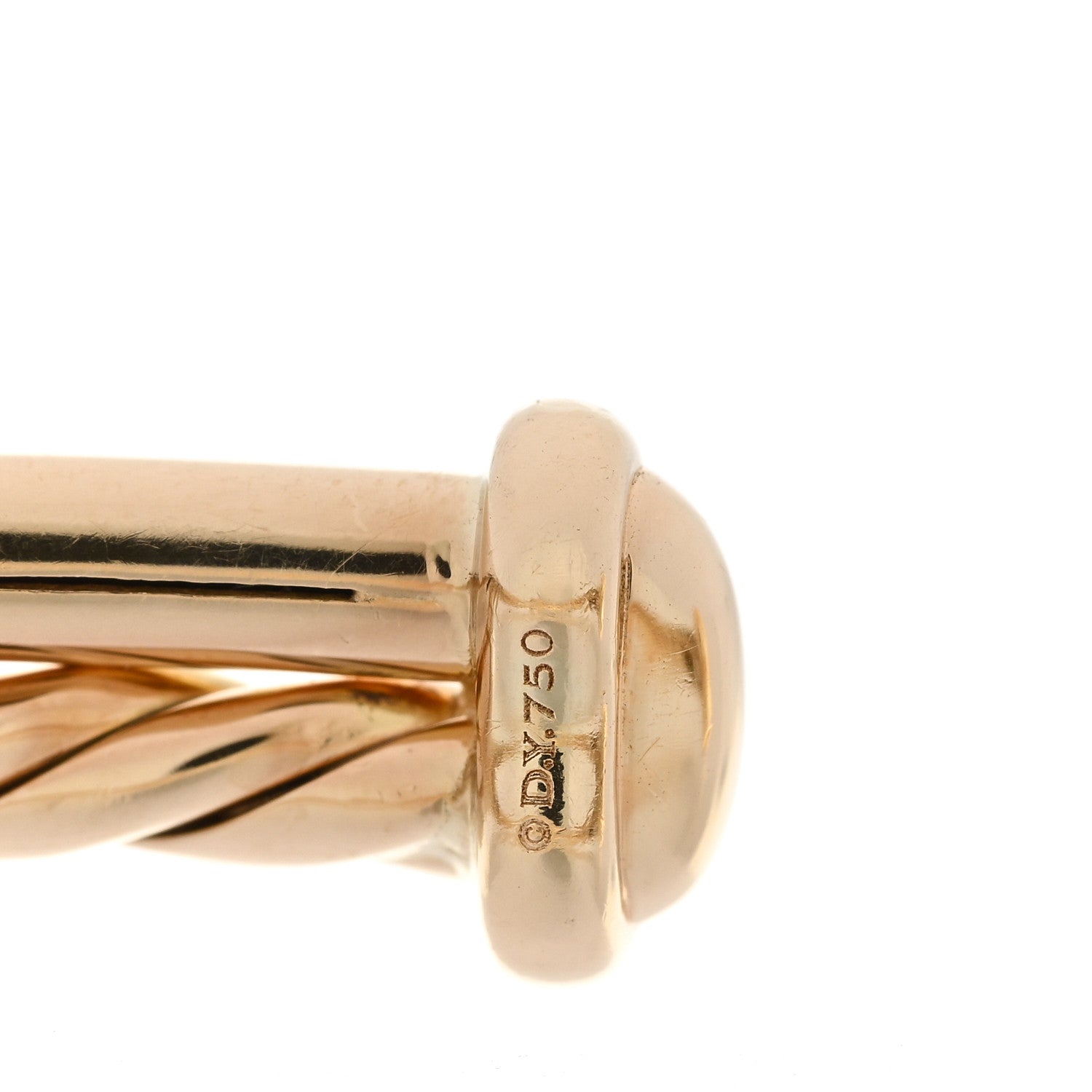 David Yurman 18K Yellow Gold Diamond Crossover X Bracelet 3 of 4