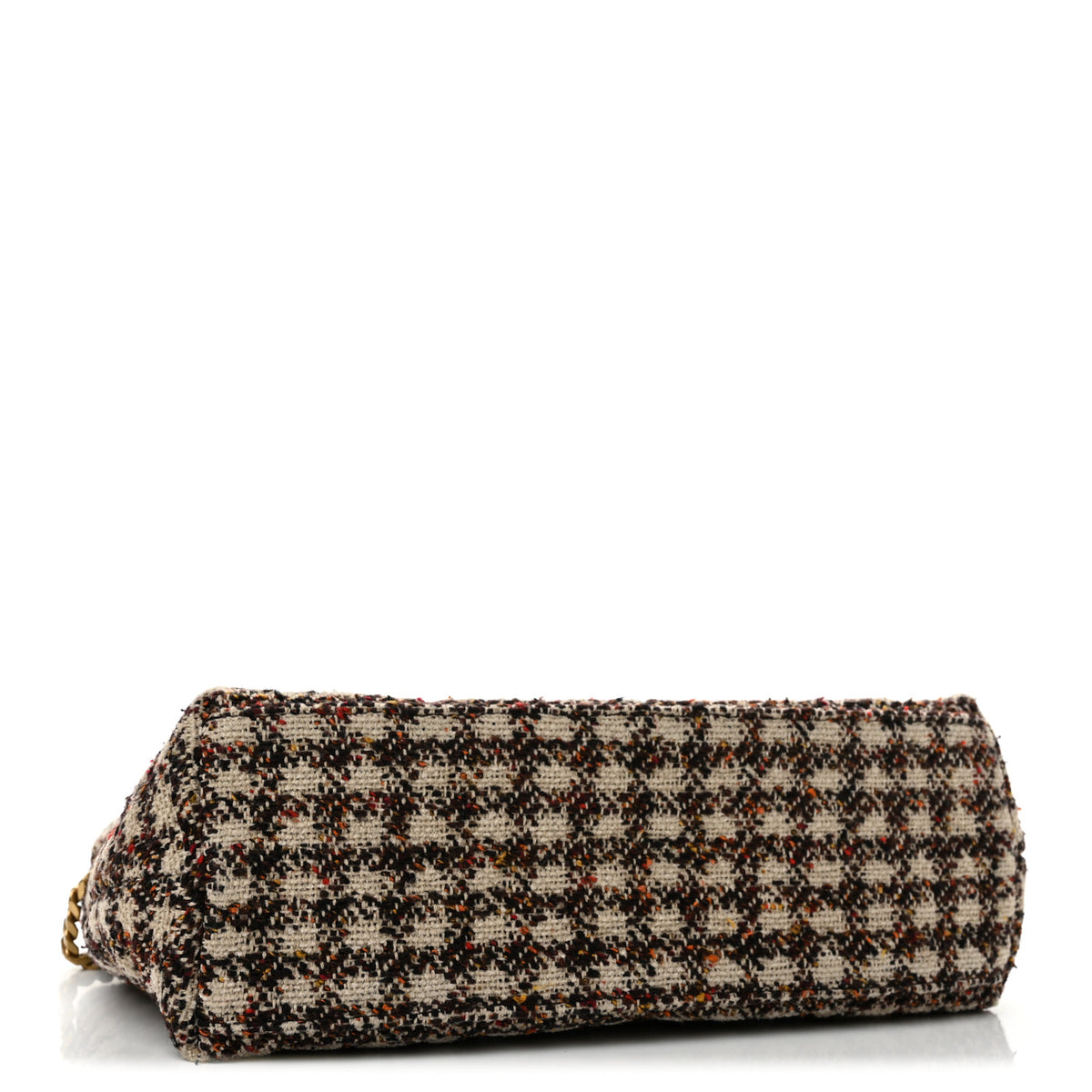 Tweed Quilted Medium Loulou Puffer Monogram Chain Satchel Beige Umber Multicolor