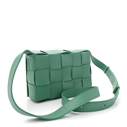 Bottega Veneta Lambskin Maxi Intrecciato Small Cassette Crossbody Bag Mermaid 3 of 16