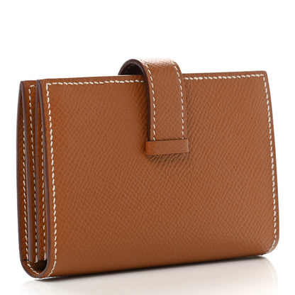 Hermes Epsom Bearn Card Holder Wallet Gold 3 of 8