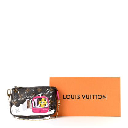 Louis Vuitton Monogram 2019 Christmas Animation Mini Courchevel Pochette Accessories Fuchsia 8 of 8