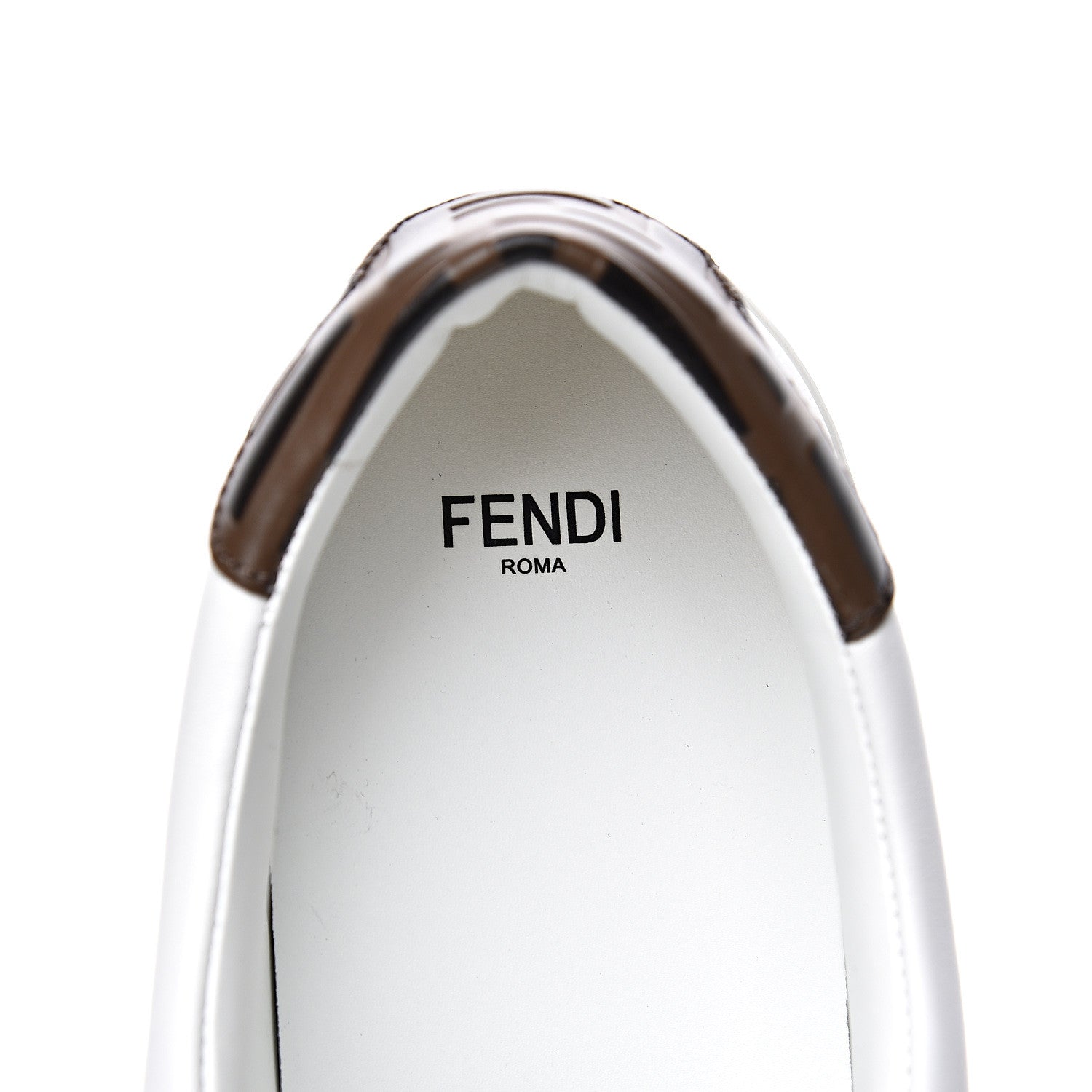 Fendi Vitello FF Embossed Womens Slip On Sneakers 41 Ultra White Maya Black 6 of 9