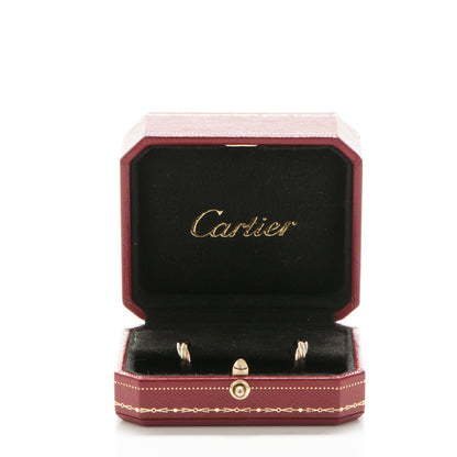 Cartier 18K Pink Yellow White Gold 13mm Trinity Hoop Earrings 6 of 6