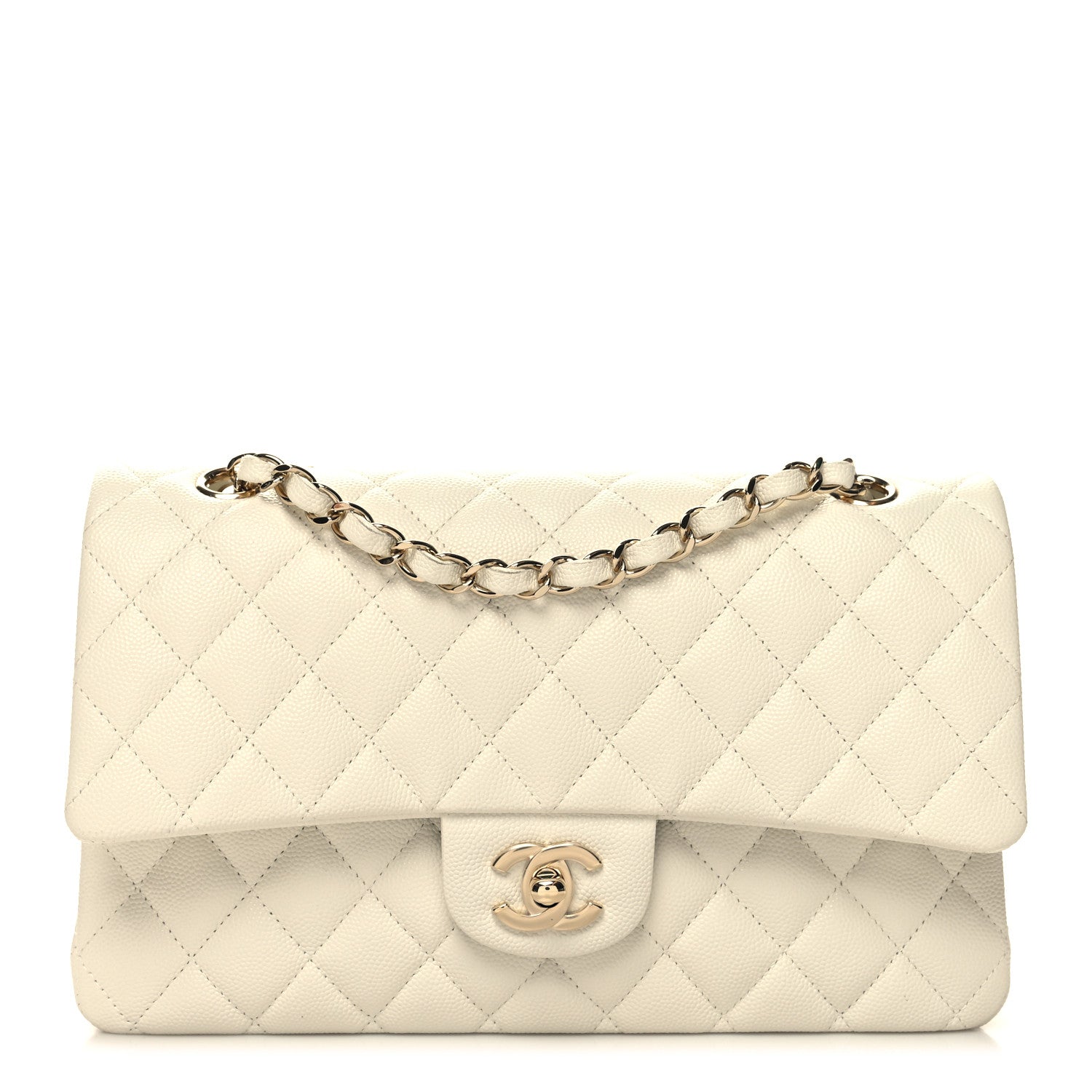 Chanel Caviar Quilted Medium Double Flap White 1 of 11