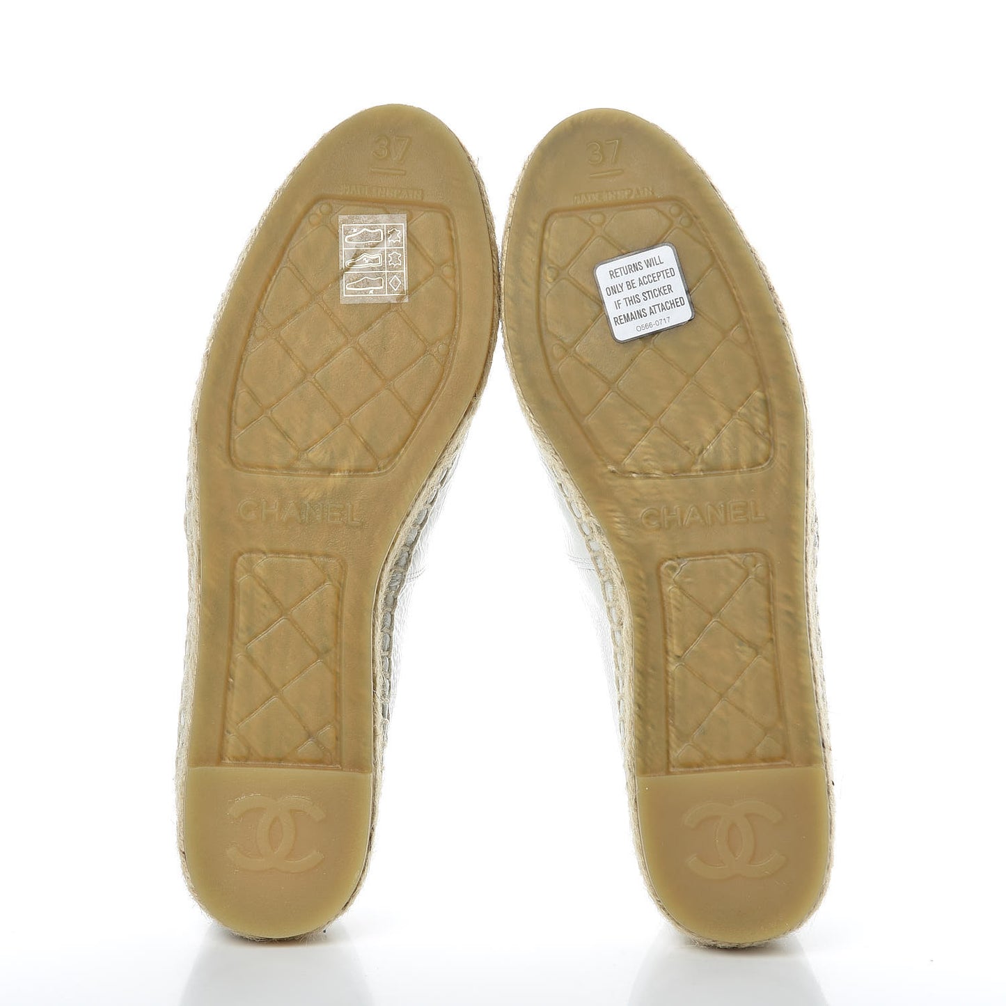 Distressed Patent CC Espadrilles 37 White
