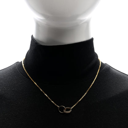 Cartier 18K Yellow Gold Diamond Interlocking LOVE Necklace 2 of 6
