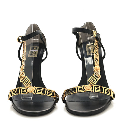 Fendi X VERSACE Calfskin Fendace Fendi First 95mm Slingback Sandals 41 Black Gold 2 of 7