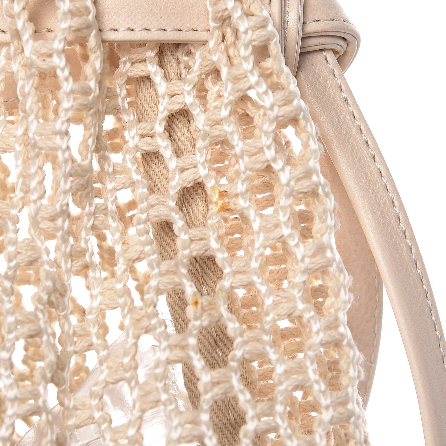 Calfskin Fringe Large La Madrague Tote Dark White