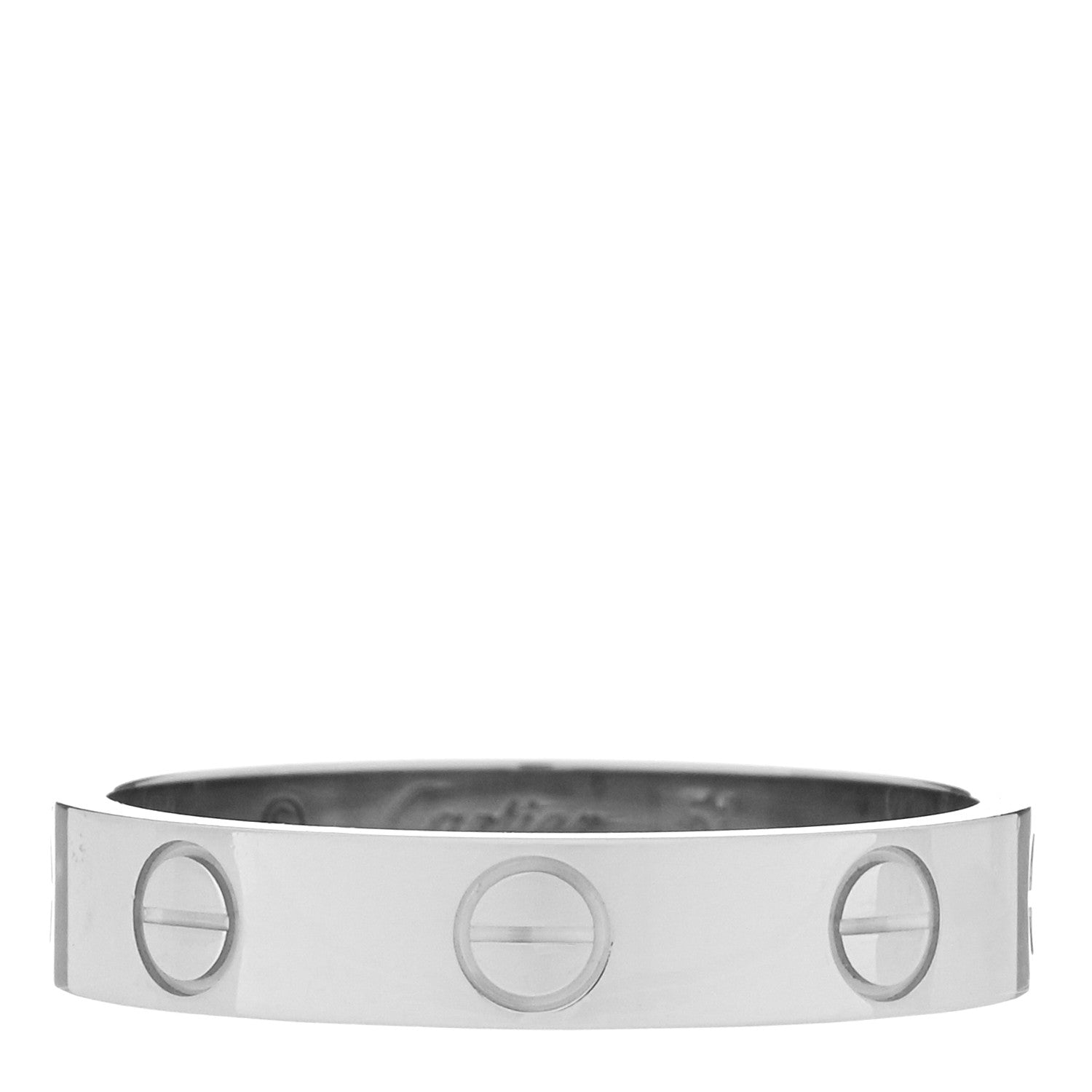 Cartier 18K White Gold 3.5mm LOVE Wedding Band Ring 51 5.75 1 of 4