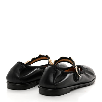 Chanel Lambskin Charm Mary Jane Flats 37 Black 4 of 9