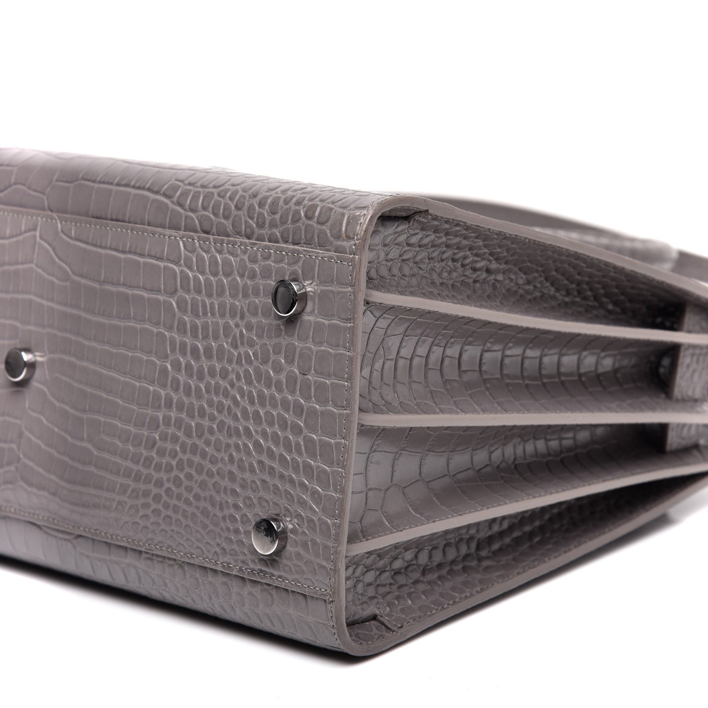 Calfskin Crocodile Embossed Small Sac De Jour Fog