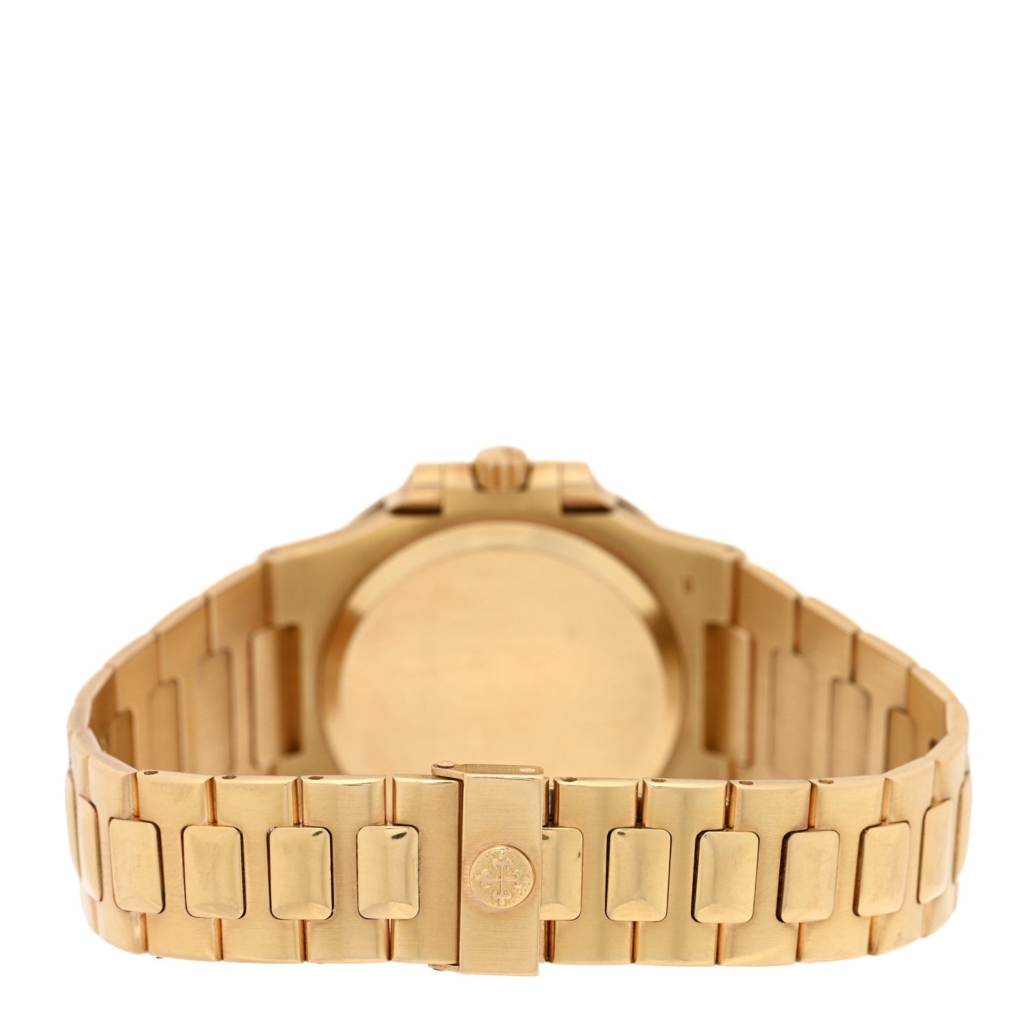 Patek Philippe 18K Yellow Gold Diamond Bezel 37mm Nautilus Quartz Watch Silver 3800/3 3 of 5