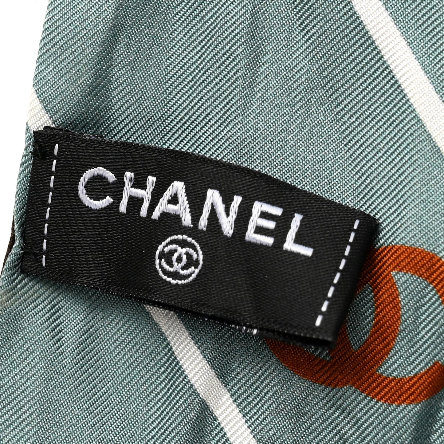 Silk Twill Slim Bandeau Scarf Blue Multicolor