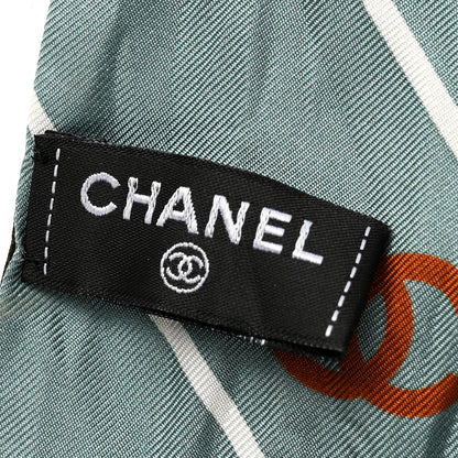 Chanel Silk Twill Slim Bandeau Scarf Blue Multicolor 3 of 4