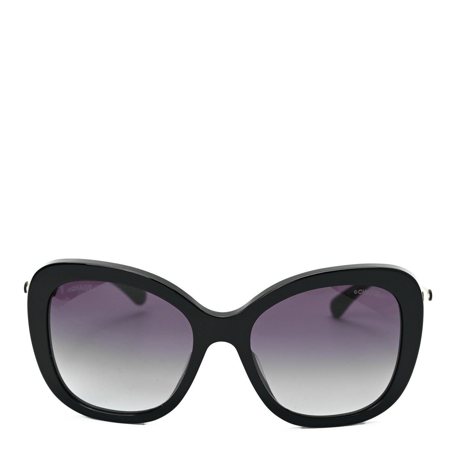 Chanel Acetate Butterfly Winter Pearl Sunglasses 5339-H-A Black 2 of 7