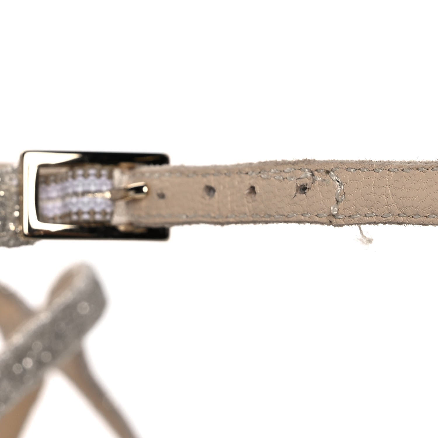 Jimmy Choo Dusty Glitter Azia 95 Strap Sandals 36.5 Platinum Ice 9 of 10