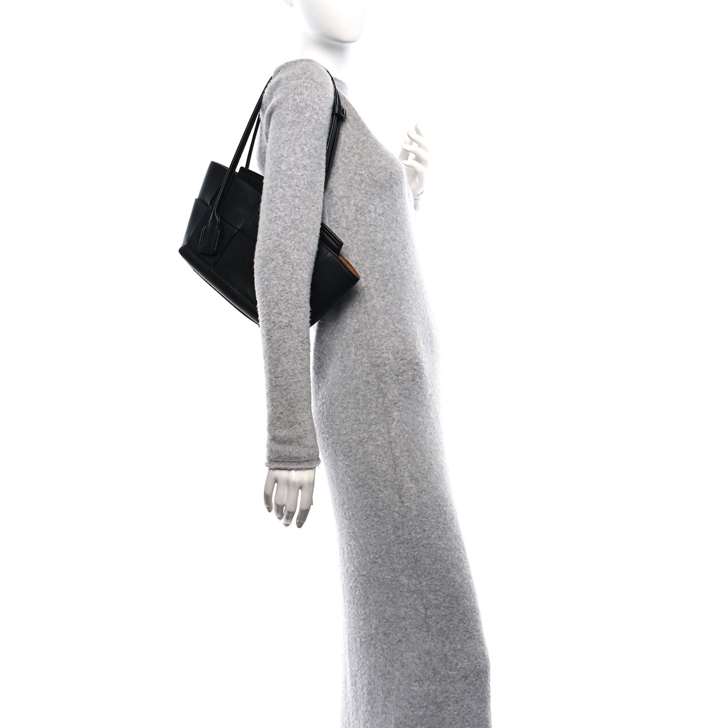 Bottega Veneta Grained Calfskin Maxi Intrecciato Small Arco Black 2 of 12