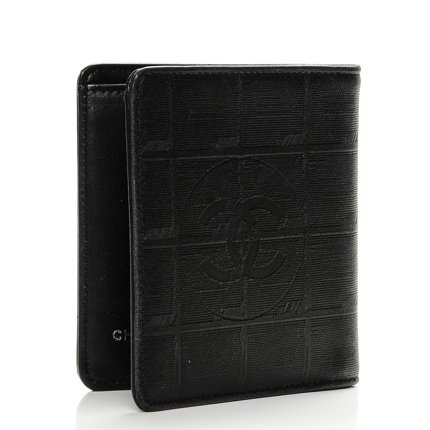 Chanel Embossed Lambskin Travel Bi-Fold Wallet Black 3 of 8