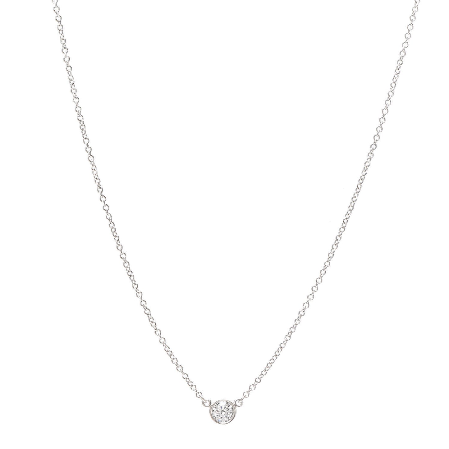 Platinum Diamond .14ct Elsa Peretti Diamonds by the Yard Pendant Necklace