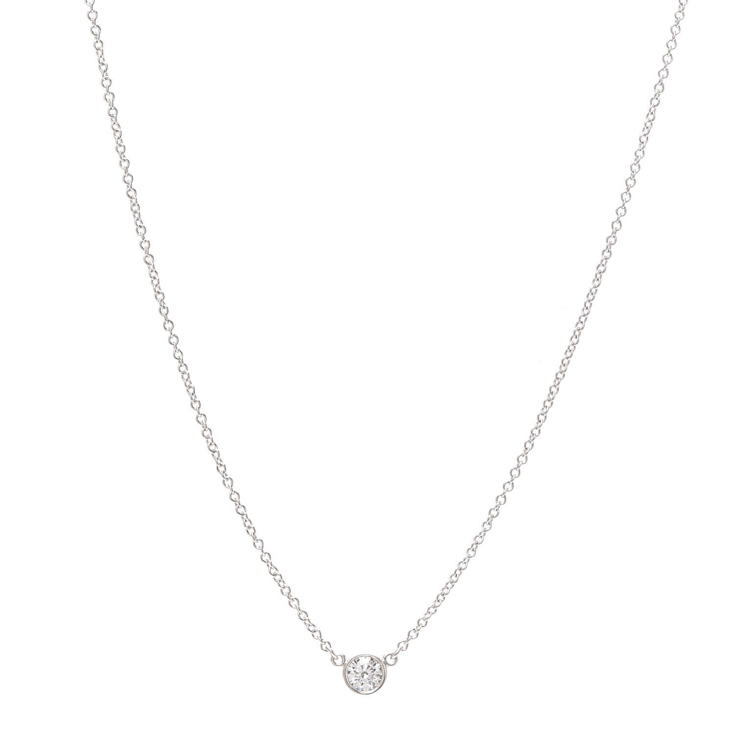 Tiffany Platinum Diamond .14ct Elsa Peretti Diamonds by the Yard Pendant Necklace 1 of 6