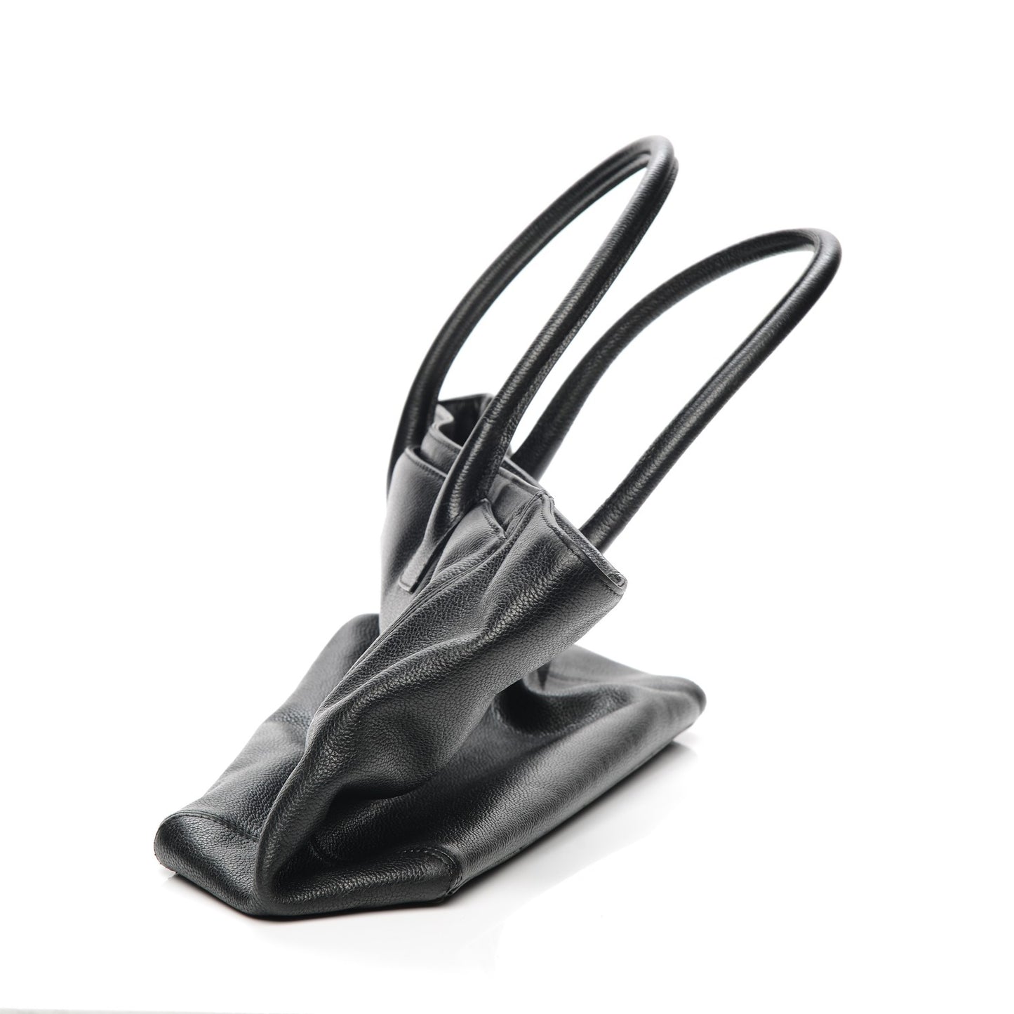 Calfskin Cerf Executive Shopper Tote Black