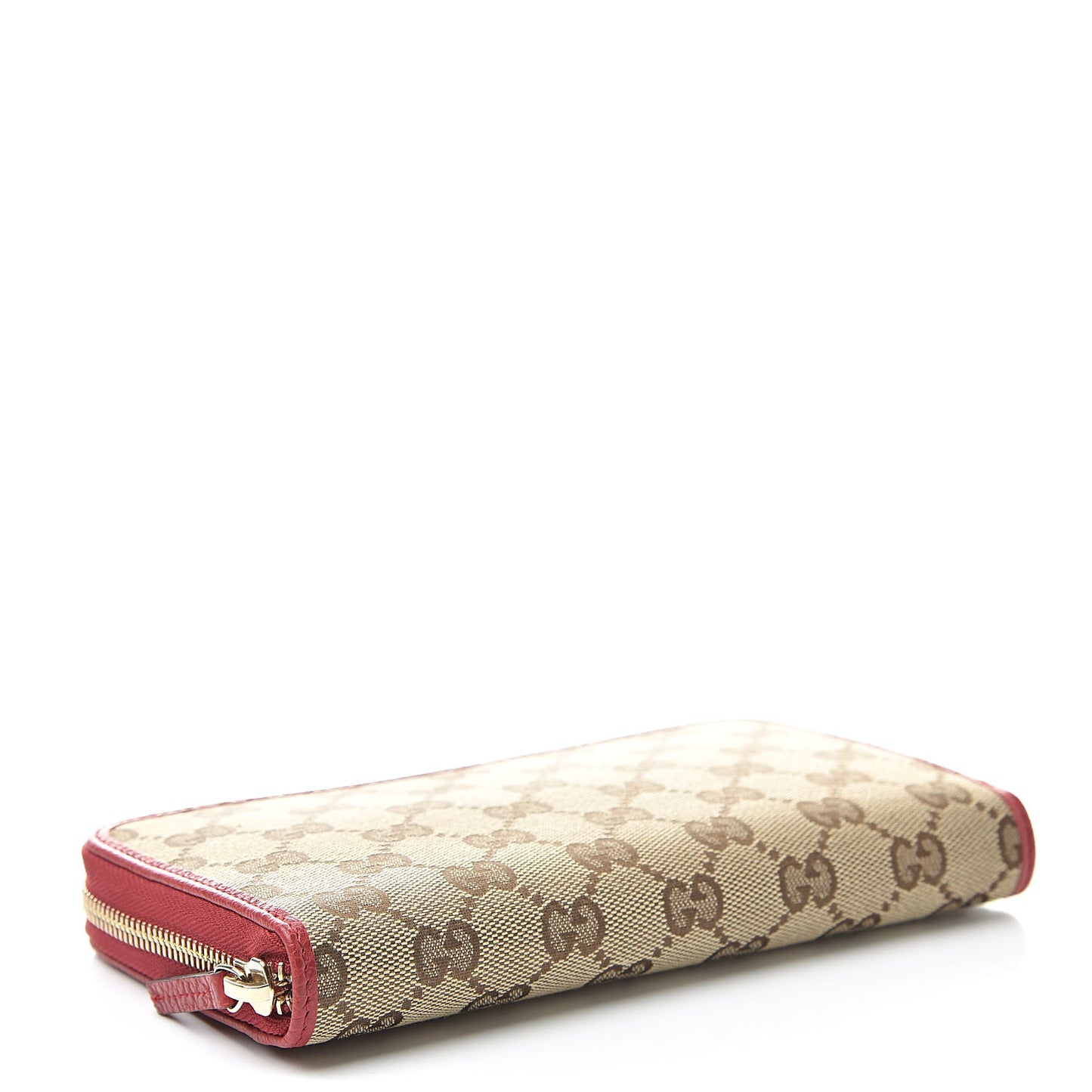 Monogram Dollar Calfskin Zip Around Wallet Beige Ebony Rosso