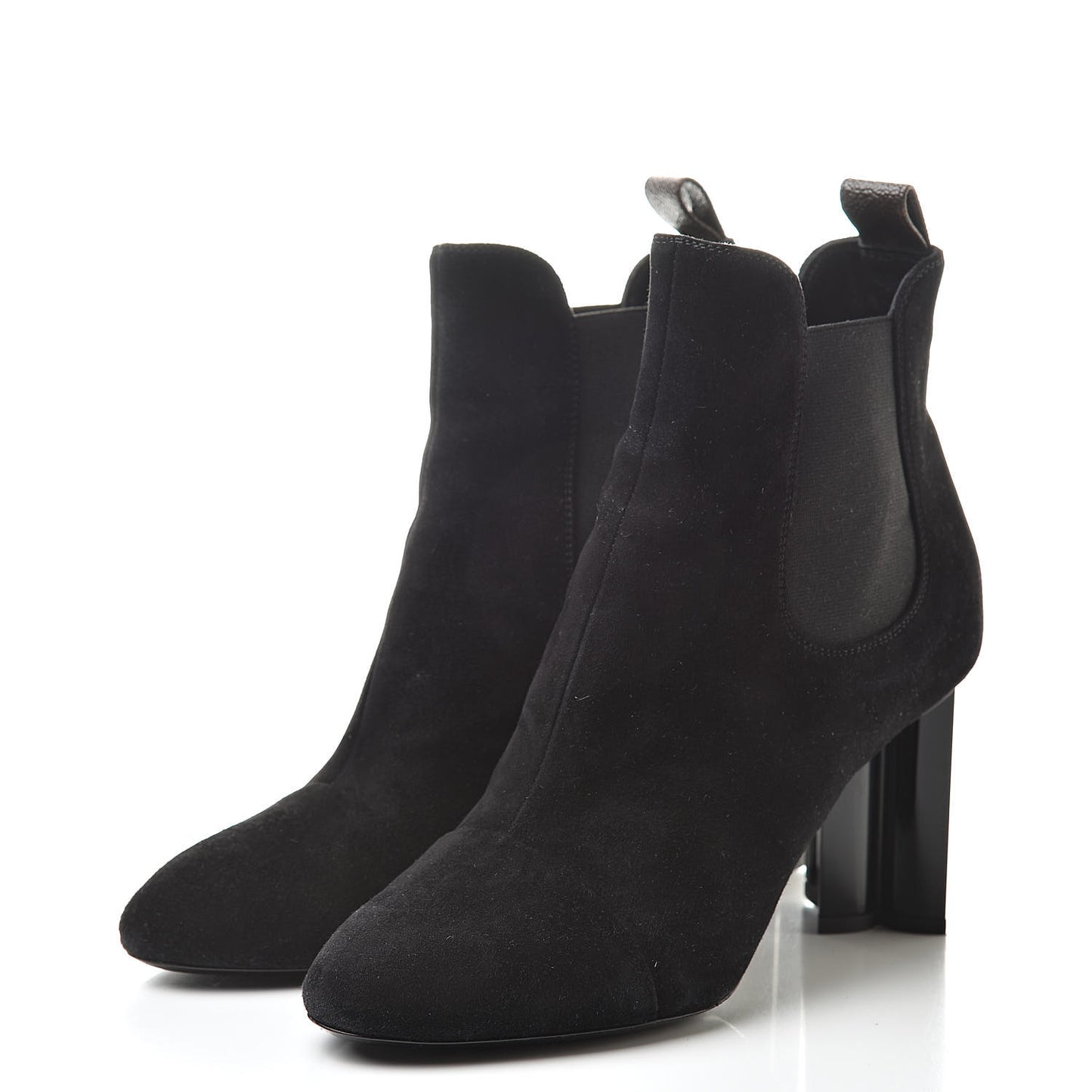 Suede Monogram Uniformes Cap Toe Chelsea 80mm Ankle Boots 38.5 Black