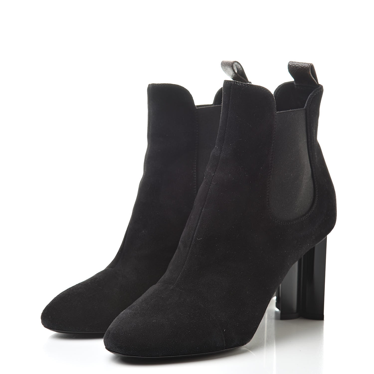 Louis Vuitton Suede Monogram Uniformes Cap Toe Chelsea 80mm Ankle Boots 38.5 Black 3 of 12