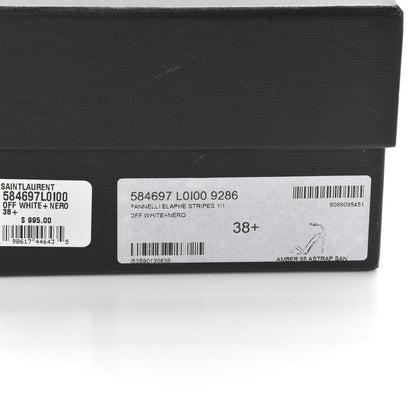 Saint Laurent Snakeskin Striped Amber 85 Heel 38.5 Black Off White 10 of 10