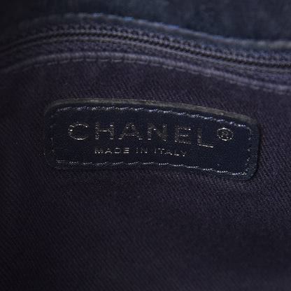 Chanel Iridescent Calfskin New Bubble Large Flap Navy 8 of 13