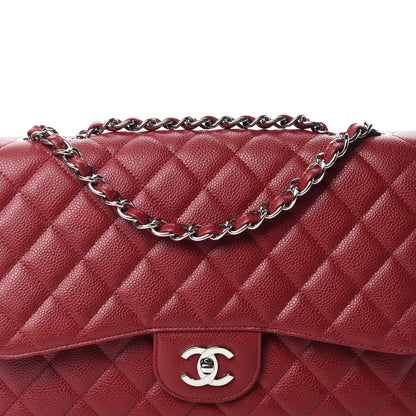 Chanel Caviar Quilted Jumbo Single Flap Dark Red 13 of 13