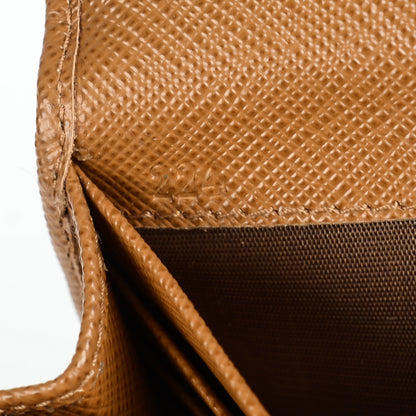 Prada Saffiano Metal Bar Flap Wallet Caramel 10 of 10