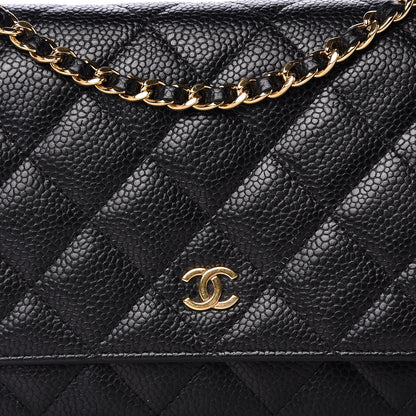 Chanel Caviar Quilted Wallet On Chain WOC Black 9 of 9