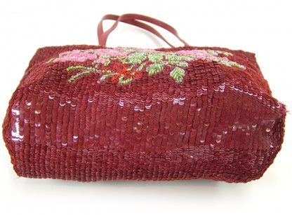 Valentino Garavani Sequin Tote Burgundy 5 of 9