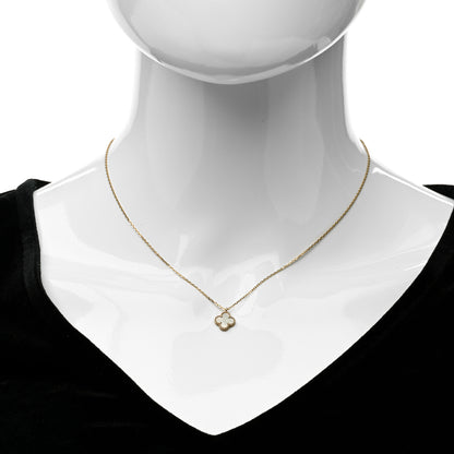 Van Cleef & Arpels 18K Yellow Gold Mother of Pearl Sweet Alhambra Pendant Necklace 2 of 6