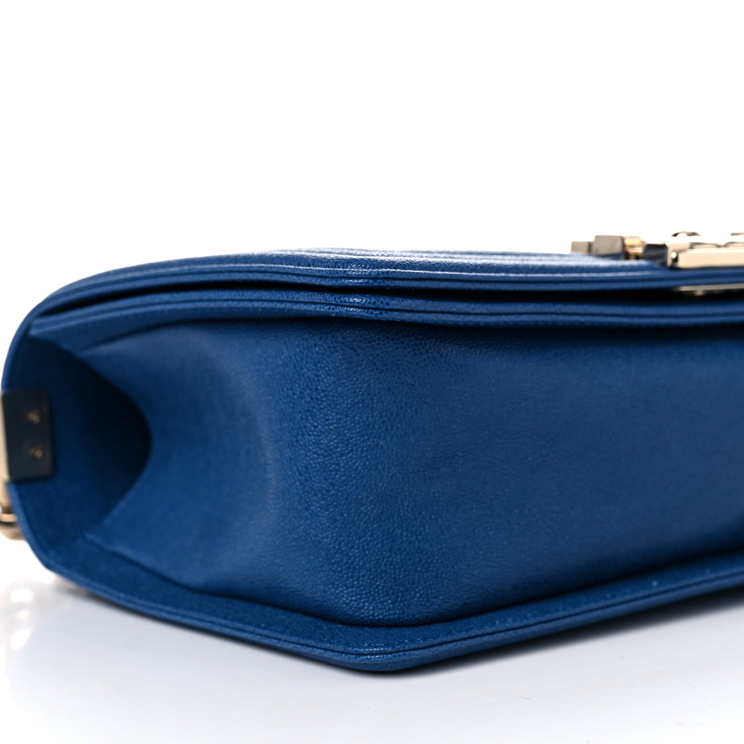 Caviar Quilted Medium Boy Flap Dark Blue