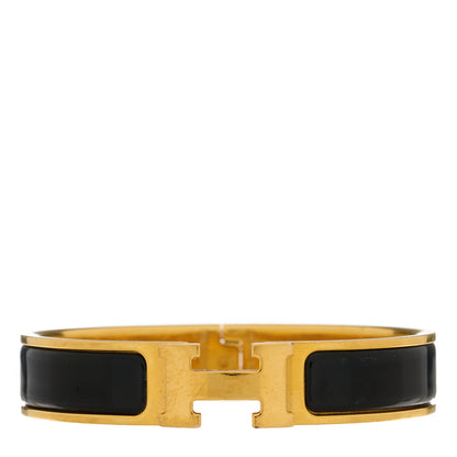 Hermes Enamel Narrow Clic Clac H Bracelet PM Black 1 of 4