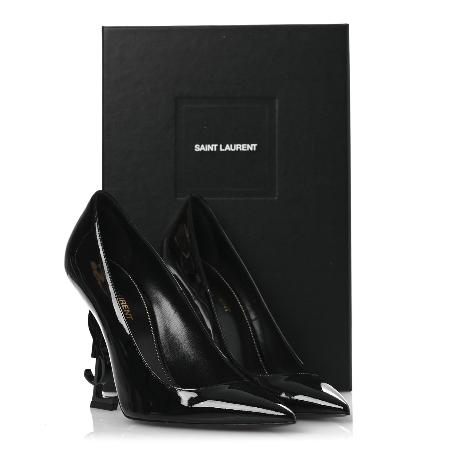 Patent Calfskin Opyum 110 Pumps 38 Black