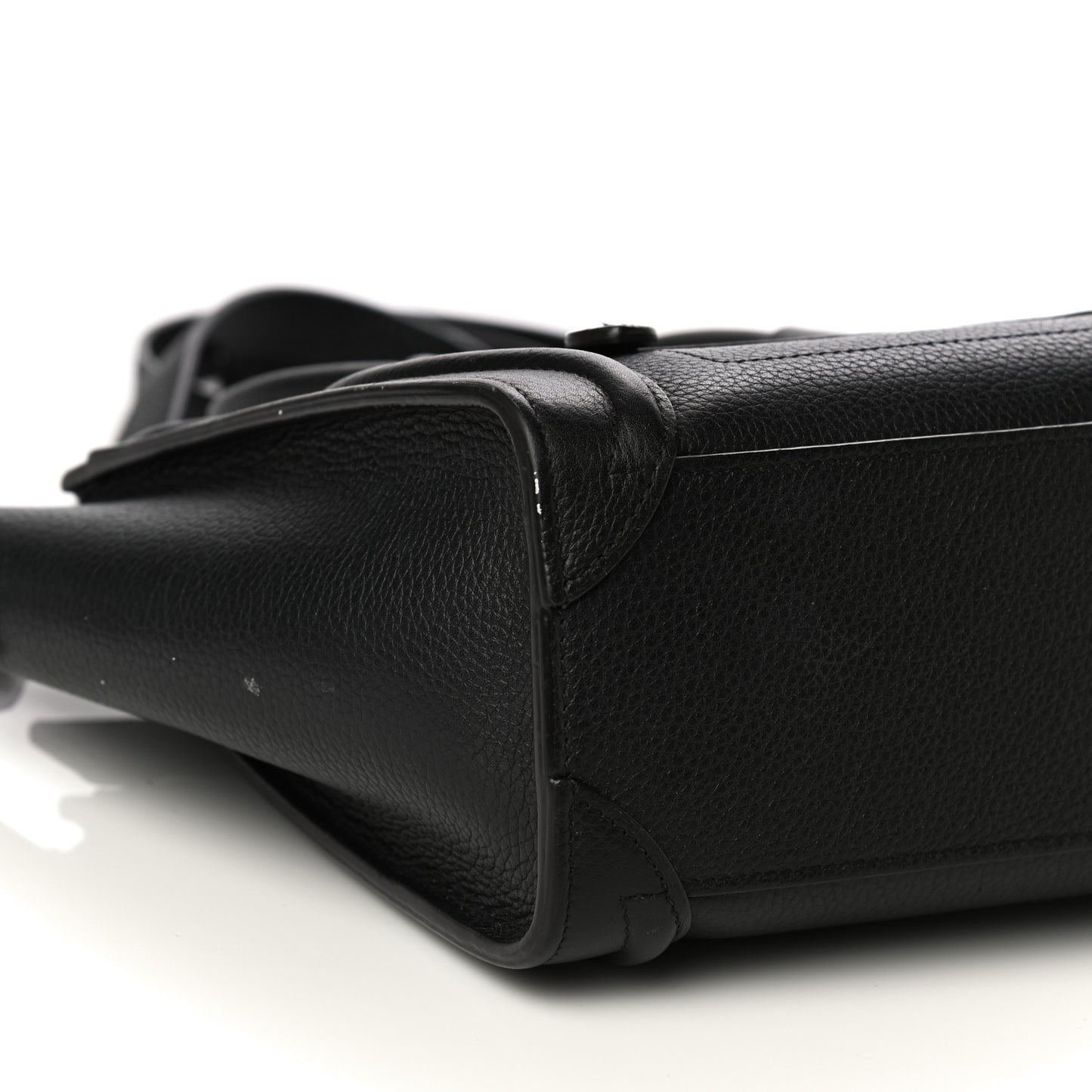Drummed Calfskin Nano Luggage Black