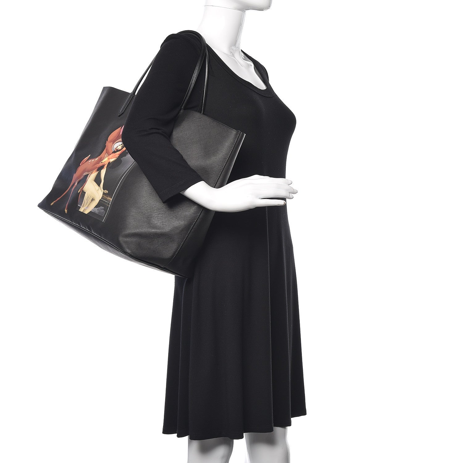 Givenchy Textured Coated Canvas Bambi Print Large Antigona Tote Black 2 of 12