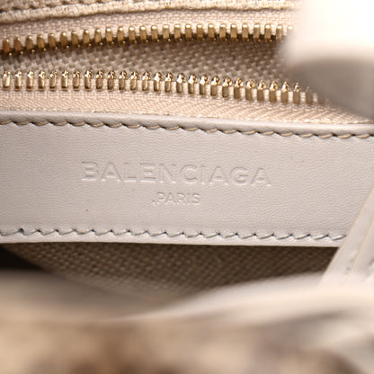 Balenciaga Calfskin Elaphe Snakeskin Mini Padlock All Afternoon Tote Gris Acier 6 of 15