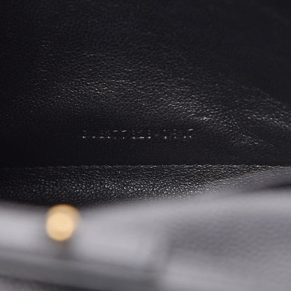 Saint Laurent Grain De Poudre Matelasse Chevron Monogram Chain Wallet Black 7 of 9