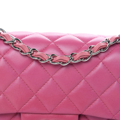 Chanel Lambskin Quilted Mini Rectangular Flap Dark Pink 12 of 16
