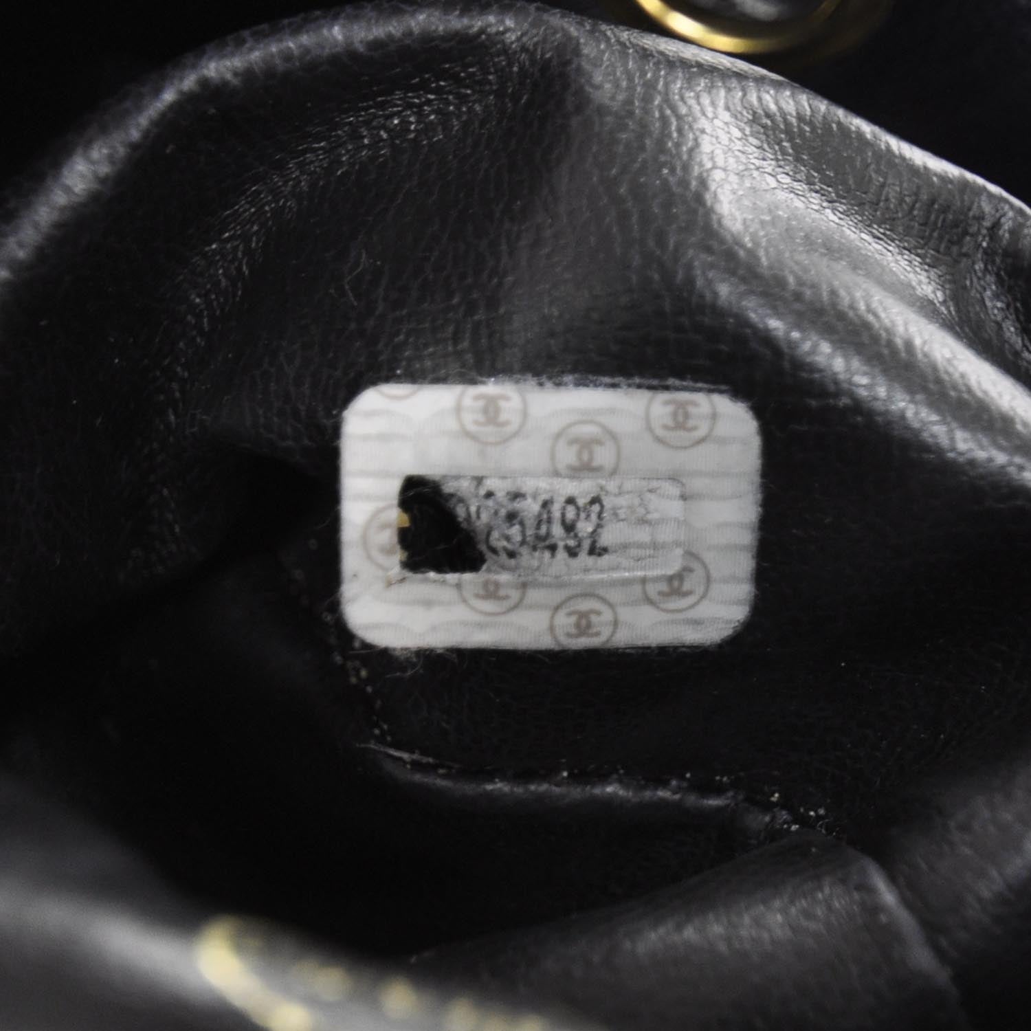Chanel Lambskin CC Drawstring Bag Navy Blue 9 of 10