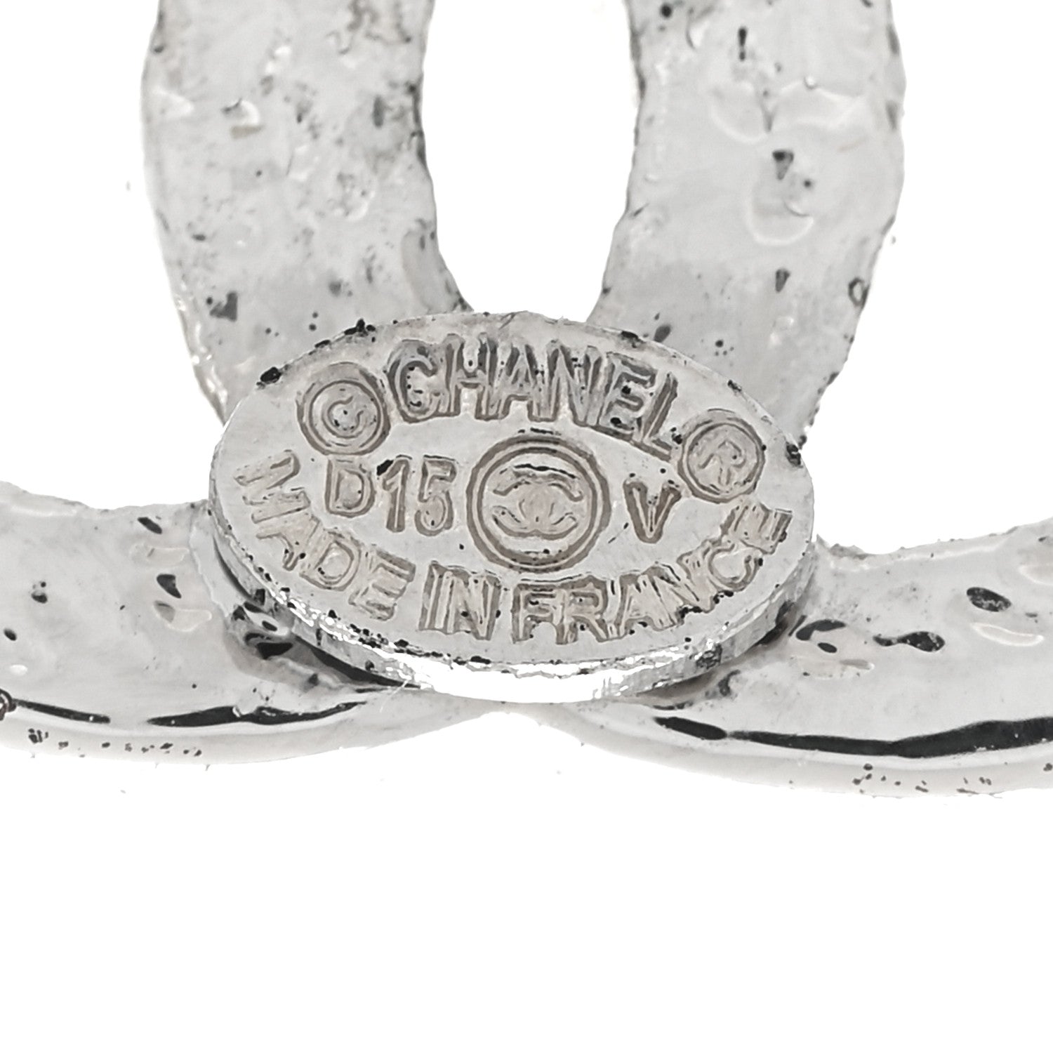 Chanel Crystal CC Earrings Silver 4 of 4