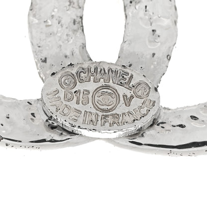 Chanel Crystal CC Earrings Silver 4 of 4