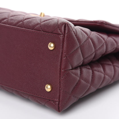 Chanel Caviar Lizard Quilted Medium Coco Handle Flap Burgundy 9 of 9